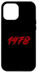 Coque pour iPhone 13 Pro Max Vintage Birthday Since 1978 avec police rouge Awesome