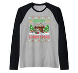 Xmas Tree Lighting Ugly Musical Marimba Christmas Raglan Baseball Tee