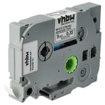 vhbw 1x Ruban compatible avec Brother PT E300VP, E110, E300, E110VP imprimante d'étiquettes 8m x 9mm Noir sur Blanc, extraforte, laminée