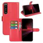 Sony Xperia 1 Iv      Pu Wallet Case    [Red]