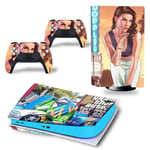 Kit De Autocollants Skin Decal Pour Console De Jeu Ps5 Full Body Gta5 Grand Theft Auto, Version Cd-Rom T2279