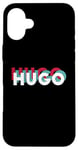 Coque pour iPhone 16 Plus Hugo Name Chemise humoristique avec nom rétro Hugo années 80