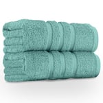 GC GAVENO CAVAILIA Large Towels Bath Sheet 2 Pack - 100% Egyptian Cotton Towels Jumbo Bath Sheet - Highly Water Absorbent & Quick Dry Extra Large Towels - Easycare & Durable - Duck Egg