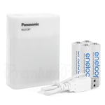 Panasonic eneloop BQ-CC87 Charger USB Input & Output Quick + 4 AA NiMH batteries