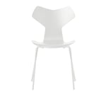 Fritz Hansen - Grand Prix 3130 White Färgad Ask/White - Ruokapöydän tuolit - designer_arne_jacobsen - Valkoinen - Metalli/Puu