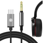 Geekria QuickFit USB-C Digital to Audio Cable Compatible with Sony WH-1000XM4 WH-1000XM3 WH-CH700N MDR-XB950BT XB950N1 XB950B1 Headphones Cable, Type-C Replacement Stereo Cord (Black 5.6FT)