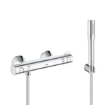 Grohe Set de douche Mitigeur thermostatique Grohtherm 800 + Douchette stick 1 jet Euphoria Cosmopolitan, Chrome (34558000-Euphoria)