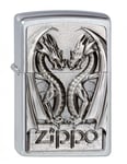 Zippo Lighter Twins Dragon Heart, Silver