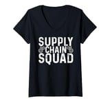 Womens Supply Chain Squad Funny Work Team V-Neck T-Shirt