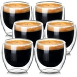 Lot De 6 Tasses À Expresso À Double Paroi En Verre Borosilicaté - Effet Flottant Pour Boissons Chaudes Et Froides