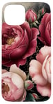 Coque pour iPhone 15 Plus pétales de rose vibrantes roses