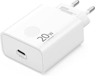 Embout Chargeur Usb C,Adaptateur Secteur Usb-C 20 W Pour Charge Rapide Avec Pd3.0,Prise Type-C Compatible Avec Iphone 16 15 Pro Max/Plus,Galaxy S24/S23/S22,Google Pixel 9/8/7/6