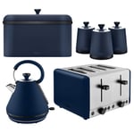 Tower Sera Kettle, 4 Slice Toaster, Canisters & Bread Bin Matching Kitchen Set