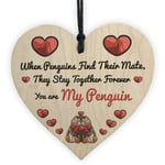 Valentines Gift For Him Her You Are My Penguin Wood Heart Husband Wife Gift