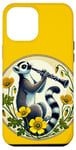 Coque pour iPhone 12 Pro Max Lemur jouant d'une clarinette Illustration Mignon Band Class Art