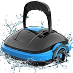 WYBOT Robot Piscine, Aspirateur de Piscine sans Fil, Double Moteur, Forte Puissance d'aspiration Nettoyeur de Piscine Automatique pour Piscines Hors-Sol ou Encastrées Jusqu'à 50m²