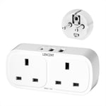 LENCENT Multi Plugs Extension UK to Euro European Plug Adapter with USB & Type C