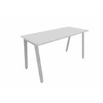 Bureau droit individuel Online A Gris clair 74 cm OP-LITE II : bureau D140x80/cpl gris clair/cpi aluminium/ep. du plateau 18 mm