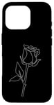 Coque pour iPhone 16 Pro Rose Fleur Abstraite Dessin Minimaliste one Line Art