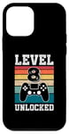 Coque pour iPhone 12 mini Niveau 8 Débloqué 8 Ans Gamers Rétro Jeu