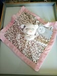 Doudou plat ours blanc rose gris tâches Carter's blankie neuf