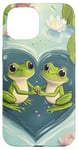 Coque pour iPhone 15 Grenouille Cœur Bassin Saint-Valentin