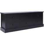 Design In - Meuble TV,Meuble de Rangement,Banc tv Noir 108x30x40 cm Bois de Paulownia solide CFW295922