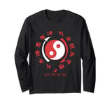 Bruce Lee Red Jeet Kune Do Hybrid Martial Art Yin Yang Long Sleeve T-Shirt