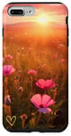 iPhone 7 Plus/8 Plus Fields of Flower Sunset, Heart D'Amour Gold Case