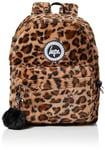 Hype Unisex's Brown Leopard Fur Backpack, Green, One Size