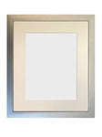 FRAMES BY POST 0.75 Inch Silver Picture Photo Frame with Ivory Mount 8 x 6 Image Size 6 x 4 Inch Plastic Glass