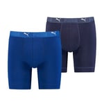 Puma Kalsonger 2P Sport Cotton Long Boxer Blå bomull Small Herr