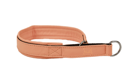 Gustaf och Evita Hundhalsband Halvstryp Skinn Peach 22,5-27,5cm