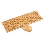 2.4G sans fil bambou PC clavier et souris Combo ordinateur clavier Handcrafted naturel en bois Plug and Play jaune