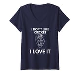 Womens I Don't Like Cricket I Love It England Cricket V-Neck T-Shirt