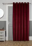 Sundour Abington Rosso Rideau de Porte à œillets doublé Thermique en Velours Rouge 168 x 213 cm