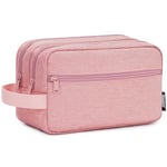 WANDF Trousse de Toilette Trousse de Toilette pour Hommes Femmes Trousse de Toilette Trousse à cosmétiques pour Hommes Femmes Nylon léger (Rose)