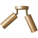 Lampe avec 2 spots et abat-jour Tub-E14 et rosace ronde Sans ampoule - Bronze satiné - Non