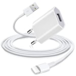 iPhone Laddare 5/6/7/8/X/11/12 PRO MAX + Lightning Kabel 1 meter