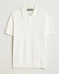 Canali Contrast Short Sleeve Polo White