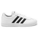 Mens Adidas Performance White Vl Court 2.0 Leather Synthetic Trainers Lace