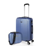 ITACA - Valise Cabine 55x40x20, Valise Cabine, Valise À roulettes, Valise Roulette, Valise Rigide, Résistant, Légère, Bleu Saphir