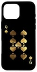 Coque pour iPhone 16 Pro Max 9 cartes de jeu de cartes de poker (neuf) of Spades - Blackjack