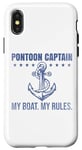 Coque pour iPhone X/XS Ponton Captain My Boat My Rules Drôle de propriétaires de voiliers