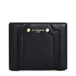 Le Tanneur, Petit Portefeuille, en Cuir grainé, Ella, Femme, 3 Poches Plates, Poche zippée Monnaie, Poche Billets, 4 Compartiments Cartes, sécurité RFID, Accessoire métallique Finition doré Clair