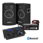 6" Speakers and Amplifier Setup with Bluetooth Mixer,  Bedroom DJ Sound System
