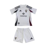 Albacete Balompié - Mini kit 1ère équipe 24/25 - T-shirt et pantalon de jeu - Tissu léger et respirant - Design avec blason et logo Adidas - Blanc - Taille 92