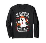 In October Wear Red Dyslexia Awareness Ghost Halloween Long Sleeve T-Shirt