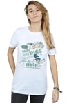 Three Little Pigs Who´s Afraid Of The Big Bad Wolf Cotton Boyfriend T-Shirt