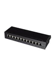 LogiLink NP0019B Cat.6A Patch Panel 12 ports shielded Desktop black